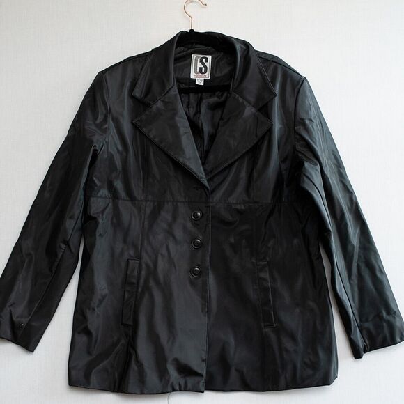 Vintage CS Signature Black jacket rain coat XL - Picture 1 of 5